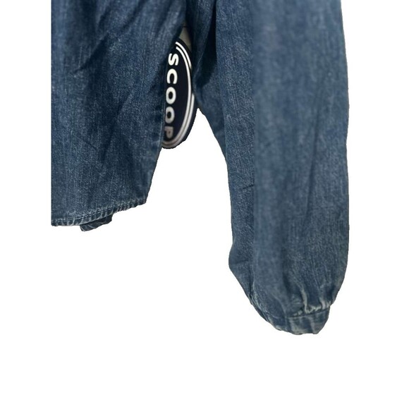 Scoop Denim Shirt with Blouson Sleeves Women XL Cotton New - Picture 4 of 5